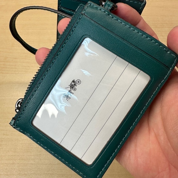 NWT! RARE! COACH LANYARD WALLET SET ID HOLDER HORSE AND CARRIAGE F79945 GREEN - Picture 6 of 10